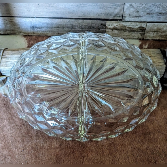 Vintage Authentic Fostoria American Crystal 2 Slot Relish Dish - Picture 6 of 10